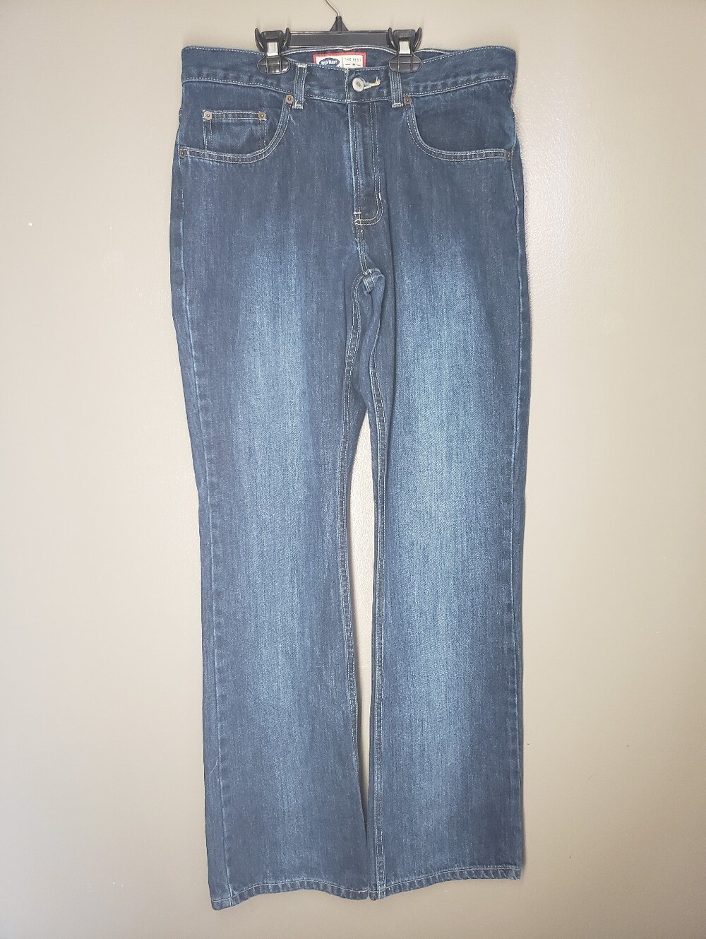 Old Navy Blue Jeans Vintage Womens Size 12 Long 100% Cotton Dated 2004 Dark Wash